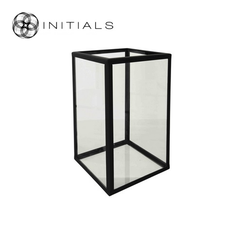 Candleholder | Showcase Clear Glass With Zinc Frame Black Structure