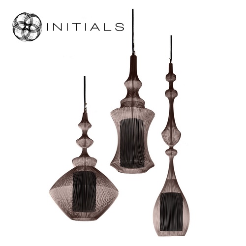 Hanging Lamp Oriental Tear Iron Wire Metallic Brown