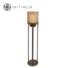 190-311-401 Hurricane Stand Open L Metallic Brown & Topaz Glass