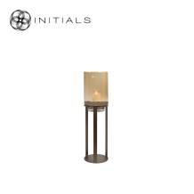 Hurricane Table Stand Open S Metallic Brown & Topaz Glass