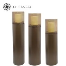 190-311-413 S/3 Hurricane Stand Solid Metallic Brown & Topaz Glass