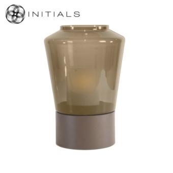 Hurricane Table Stand Solid S Metallic Brown & Topaz Brillant Glass