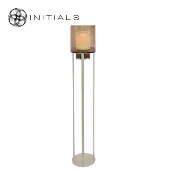 190-311-450 Hurricane Stand Open XL Ivory & Topaz Glass