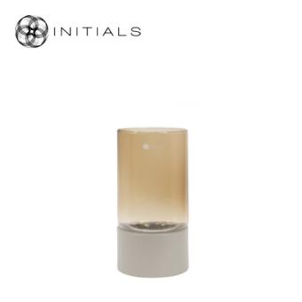 Hurricane Table Stand Solid XS Ivory & Topaz Glass