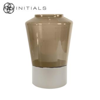 190-311-462 Hurricane Table Stand Solid S Ivory & Topaz Brillant Glass