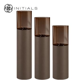 190-311-483 S/3 Hurricane Stand Solid Metallic Brown & Dark Brown Glass