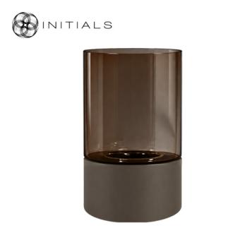 190-311-484 Hurricane Table Stand Solid S Metallic Brown & Dark Brown Glass