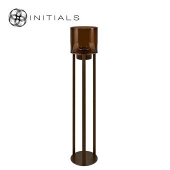 Hurricane Stand Open L Metallic Brown & Dark Brown Glass