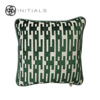 Cushion Teze Geo Moss Green
