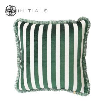 Cushion Teze Stripe Moss Green