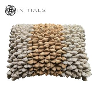 Cushion Cover Pebble Single Stripe Moon White Saffron Gold