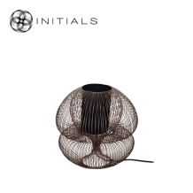 Table Lamp Oriental Bubble Bold Iron Wire Metallic Brown