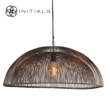 Hanging Lamp  Dome Iron Wire Metallic Brown