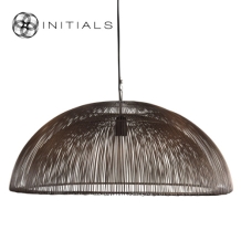 Hanging Lamp  Dome Iron Wire Metallic Brown
