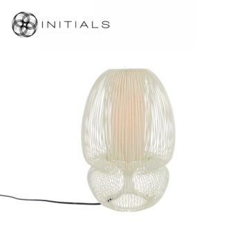 Table Lamp Bubble Straight Iron Wire Riff White