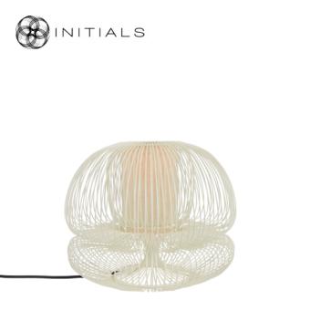 Table Lamp Bubble Base Iron Wire Riff White