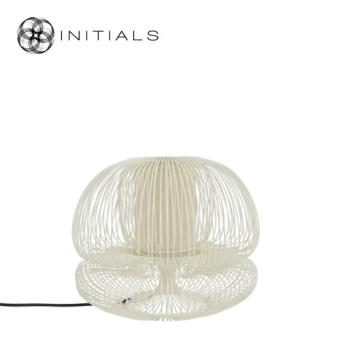 Table Lamp Bubble Base Iron Wire Riff White