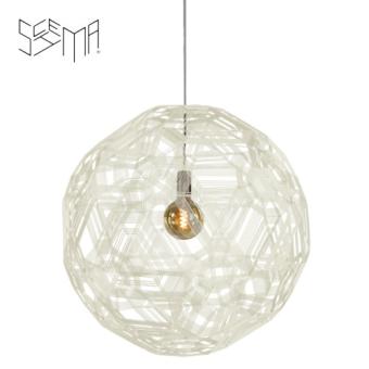 Hanging Lamp Zattelite Iron Wire Riff White 
