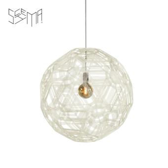 Hanging Lamp Zattelite Iron Wire Riff White 