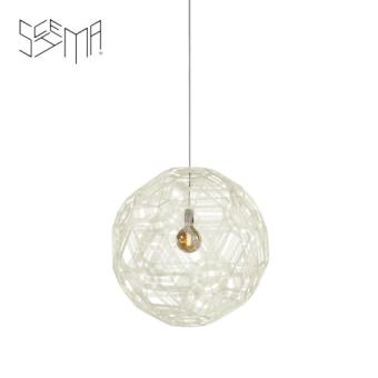Hanging Lamp Zattelite Iron Wire Riff White 