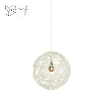 Hanging Lamp Zattelite Iron Wire Riff White 