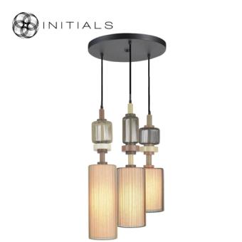 285-325-018 S/3 Totem + Ceiling Cap Round Black + Bulbs