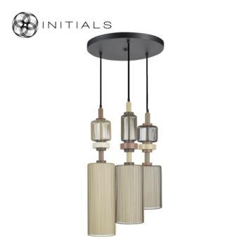 285-325-018 S/3 Totem + Ceiling Cap Round Black + Bulbs