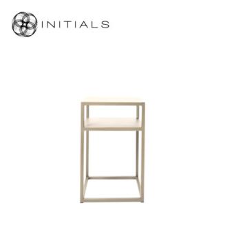 Bed Side Table 2 Metal Ivory