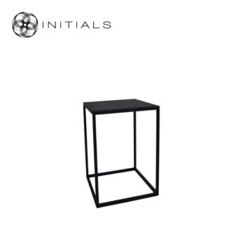 Flower Stand Metal Black Square