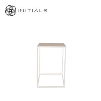 Flower Stand Metal Ivory Square