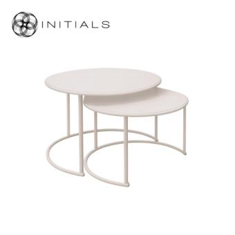 S/2 Coffee Table Metal Ivory