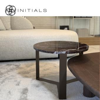 Tri leg Table Metal Metallic Brown Marble Rosso