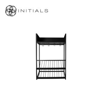 Cabinet Wine Raw Metal Black