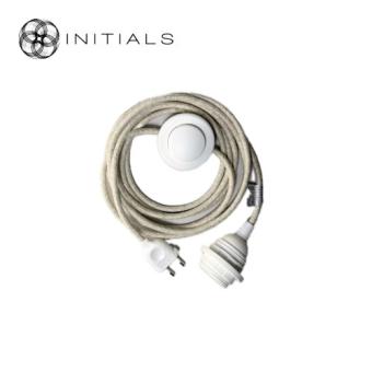 Cable Electric Round Foot Switch White Linen