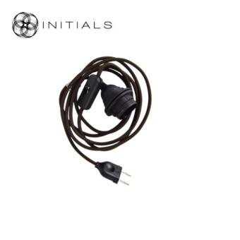 Cable Electric Round Push-button switch Brown