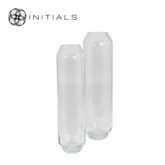 Vase Hexagon Clear Glass High