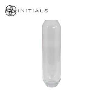 Vase Hexagon Clear Glass High