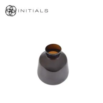 Vase Bottle Amber Brown Glass Low