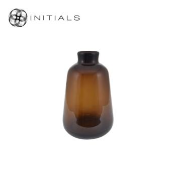 Vase Bottle Amber Brown Glass Medium