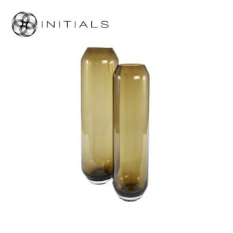 Vase Hexagon Topaz Glass High