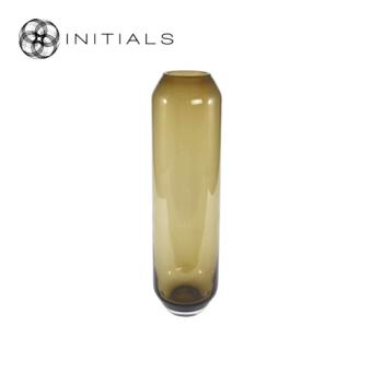 Vase Hexagon Topaz Glass High