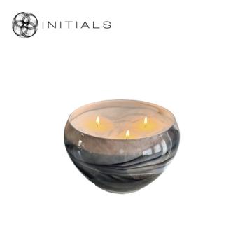 Vase Royal Black Brown Marble Glass