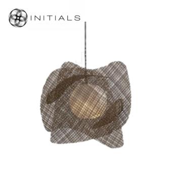 Hanging Lamp Freeform Iron Wire Pecan Brown