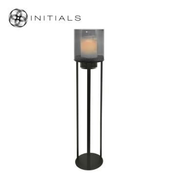 190-311-002 Hurricane Stand Open L Matt Black & Smoke Glass