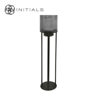 190-311-002 Hurricane Stand Open L Matt Black & Smoke Glass