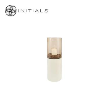 Stand Solid Metal Ivory Round