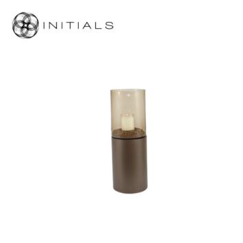 Stand Solid Metal Metallic Brown Round