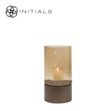 Hurricane Table Stand Solid XS Metallic Brown & Topaz Glass