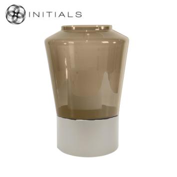 Hurricane Table Stand Solid S Ivory & Topaz Brillant Glass