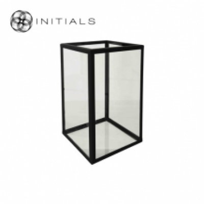 Candleholder | Showcase Clear Glass With Zinc Frame Black Structure